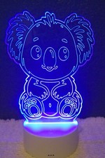 Acrylic Light up Baby Koala decor with stand & color changing remote, 9" Baby Room Nightstand price
