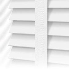 White Faux Wood Venetian Blind with Tapes 50mm Slats Easy Fit Trimable Venetian Blind price