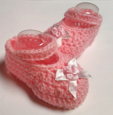 Pink bow Mary Jane strap newborn reborn baby booties shoes 000 8 cm Baby Booties price