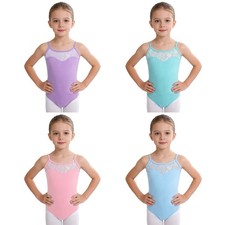 Kids Girls Dancewear Patchwork Leotard Recital Bodysuit Sleeveless Gymnastics Girls' Bodysuit price