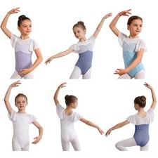 Kids Girls Dancewear Sleeveless Bodysuit Costume Leotard One Piece Patchwork Girls' Bodysuit price
