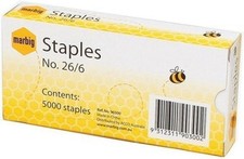 MARBIG(R) 90300 Staples No. 26/6 5000Bx No. 26/6 Box 5000 | NEW | FREE SHIPPING Stapler price