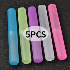 1-5 x Toothbrush Case Travel Cover Plastic Holder, Family Pack Brushes Holiday Toothbrush Holder price