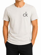 Calvin Klein Jeans Men's White Logo T-Shirt Size S Regular Cotton Jersey Men's Jersey price