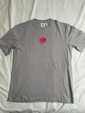 Adidas Originals Trefoil T Shirt Mens Grey Pink Logo Tee Good Condition Small Men's Jersey price