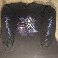 Rare Vintage Harley Long Sleeve Steel Horse Tribal Y2K Lightning Biker Grunge Men's Jersey price