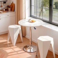Artiss Bar Stools and Table Set 3PCS Dining Desk Kitchen Chairs Cafe Pub White Cafe & Canteen Table Set price