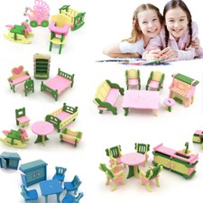 Kids Wooden Furniture Dolls House Set Room Family People Miniature Toys Baby & Kids' Room Set price