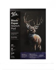 Mont Marte Black Paper Sketch Pad Signature 140gsm A5 25 Sheet Drawing Craft Art Drawing Paper price