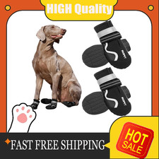 4X Anti Slip Dog Socks Outdoor Dog Boots Shoes Waterproof Paw Protector BK AU Boots (Outdoor) price
