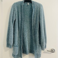 Aqua Soft Long Knit Cardigan Jacket Pockets Teen Girls Youths Size 14 Girls' Cardigan price