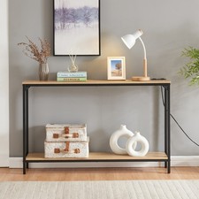 Narrow 2-Tier Wood Console Table with Power Outlets USB Ports Hallway Sofa Table Console Furniture price