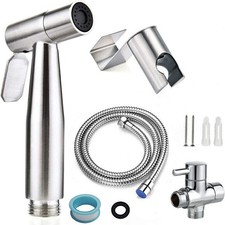 Toilet Shattaf Adapter Hose Bidet Spray Stainless Steel Handheld Shower Head US Toilet Adapter price