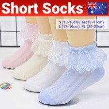 Girls Kids Lace Ruffle Ankle Socks Frilly Toddler Princess Short Socks 0-9 Years Girls' Socks price