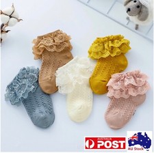 Girls kids baby lace ruffle ankle short socks frilly toddler princess socks Girls' Socks price