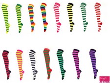Over The Knee High Socks or Stocking Striped Ladies Girls Women Cheerleader 1059 Girls' Socks price