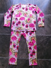 Girl's Bonds Pink Floral Cotton Knit Long Sleeve Long Leg Pyjamas Size 7 EC Girls' Pyjamas price
