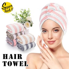 Fast Dry Microfibre Hair Towel Drying Turban Bath Head Wrap Hat Spa Cap AU Beach Towel price