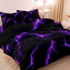 3pcs Purple Lightning Quilt Duvet Doona Cover Set Pillowcase S Double Queen King Duvet Cover Set price