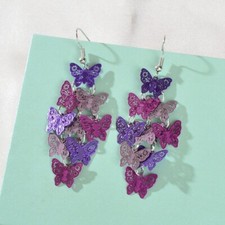 Holiday Jewellery Multicoloured Hollow Multiple Butterfly Dangle Chic Earrings Costume Earrings price