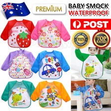 New Cartoon Baby Kids Toddler Waterproof Long Sleeve Apron Art Smock Feeding Bib Feeding Bib price