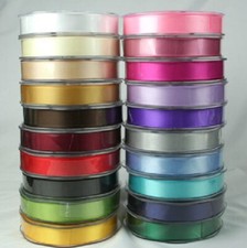 2 Metres Double Sided Satin Ribbon 23 COLOURS & 5 WIDTHS 3mm 6mm 9mm 15mm & 25mm Ribbons price