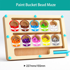 Magnetic Color & Number Moving Bead Maze Montessori Wooden Matching Game Board Board price
