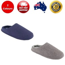Scuff Slippers For Men's Grey and Navy Size Au ✅ 6/7,8/9,10/11,12/13 Round toe Men's Slippers price