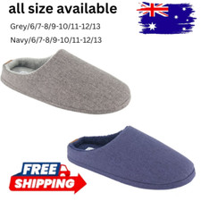 Scuff Slippers For Men's Grey and Navy Size Au ✅ 6/7,8/9,10/11,12/13 Round toe - Men's Slippers price