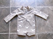 Baby Boy's Green & White Long Sleeve Rash Suit Swimsuit Size 00 EC Baby Swimsuit price