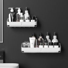 Wall Storage Shower Suction Shelf No Punching Bathroom Basket Caddy Rack Bathroom Shelf price