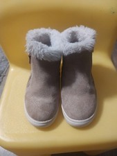 Self Esteem  Toddler Girls Size 10M Tan/ Glitter Faux Fur Zip Up Ankle Boots Girls' Boots price