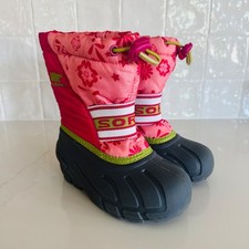 Sorel Snow Commander Boots Girls 10 Pink Floral Waterproof Insulated Girls' Boots price