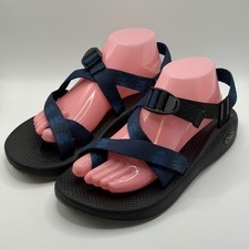 Chaco Z2 Classic Mens Sport Sandals Blue Black Strappy Toe Loop Vibram Sole 9 Outdoor Sandals price