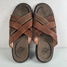 Abeo Brant Post Sandals Mens Size US 11 Brown Leather Strappy Summer Comfort Outdoor Sandals price