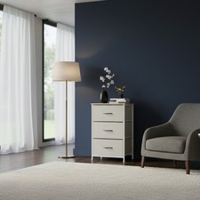 Levede Chest of 3 Drawers Bedside Table Storage Cabinet Tower Dresser Beige Cabinet price