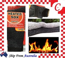 MEN MENS Thick Winter Warm Thermal HEATED Heat Boot Cushion WORK SOCKS Black Socks (Outdoor) price