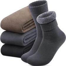 3 Pairs Women's Thermal Boot Socks Thick Warm Winter Cotton Soft Outdoor Crew So Socks (Outdoor) price