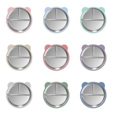 Non Slip Kids Plate Stainless Steel Baby Feeding Plates  Kindergarten Feeding Plate price
