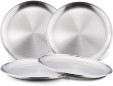 Toddlers Kids 18/8 Stainless Steel Plates, Durable Metal 304 Feeding 8In Dishes Feeding Plate price