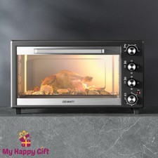 Devanti Electric Convection Oven Bake Benchtop Rotisserie Grill 60L Black Built-in Ovens price