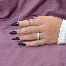 3 pcs Hollow Wide Band Rings Set Chic Statement-Making Finger Jewelry Party Gift Silver Wedding Band price