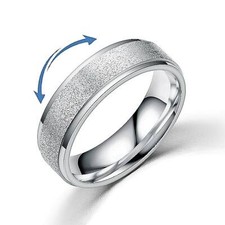 Anti-anxiety Spinner Fidget Rotating Ring Men Women Band Stainless Steel Moon AU Silver Wedding Band price