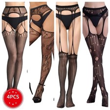 Women Open Crotch Fishnet Stockings Pantyhose CROTCHLESS Suspender Garter Belt Pantyhose price