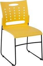 Heavy Duty Sled Base Yellow Plastic Office Guest Chair -  Waiting Room Chair Office Visitor Chair price