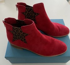 Django & Juliette NOJIS-DJ Red Suede Leopard Ankle Boots EU 38 AU 7 Women's Boots price