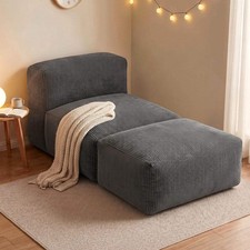 Artiss Foldable Bean Bag Sofa Bed Cloud Couch Boneless Floor Lounger Chair Grey Bean Bag Chair price