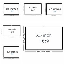 Foldable 72/84/100'' Projector Screen 16:9 Home Theater Cinema Movie Projection Projector Screen price