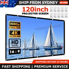 120" Foldable Projector Screen 16:9 Portable Outdoor Home Movie Cinema +Hook Projector Screen price