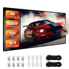 Uimoso 120" Wall-Mounted Projector Screen 3D 16:9 4K 1080 HD Home Movie Cinema Projector Screen price